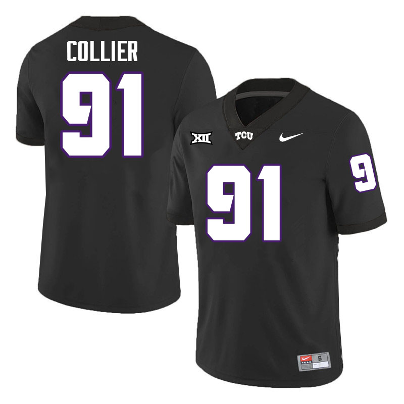 #91 L.J. Collier TCU Jersey,Texas Christian University Horned Frogs Football Jersey-Black